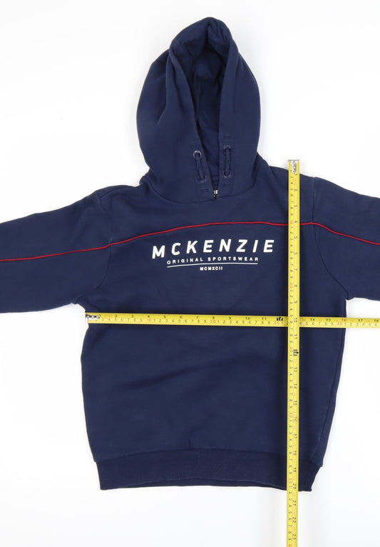 McKenzie Boys Navy Pullover Hoodie Size 10-12 Years Graphic Print