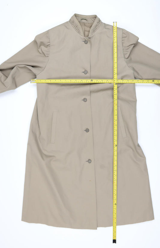 Marks and Spencer Women Beige Petite Fit Long Overcoat Size 12