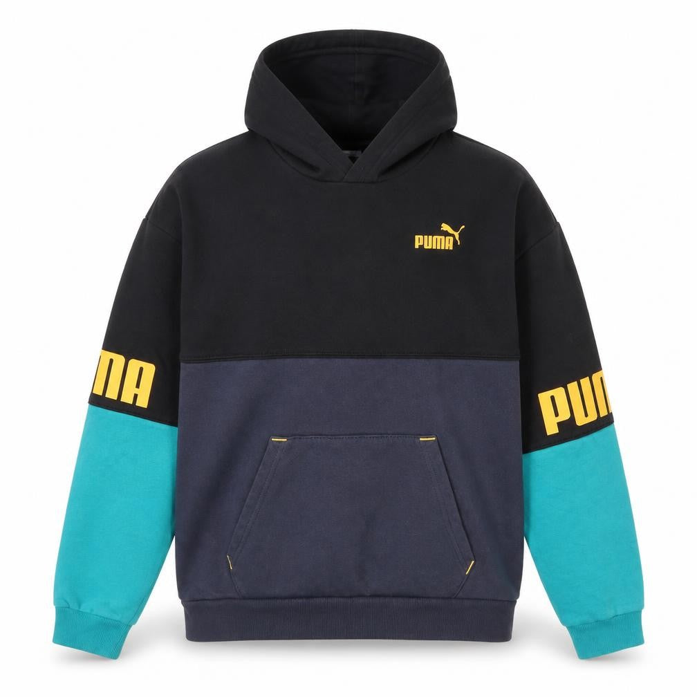 Front view of Puma boys’ multicoloured pullover hoodie 13-14 years cotton blend