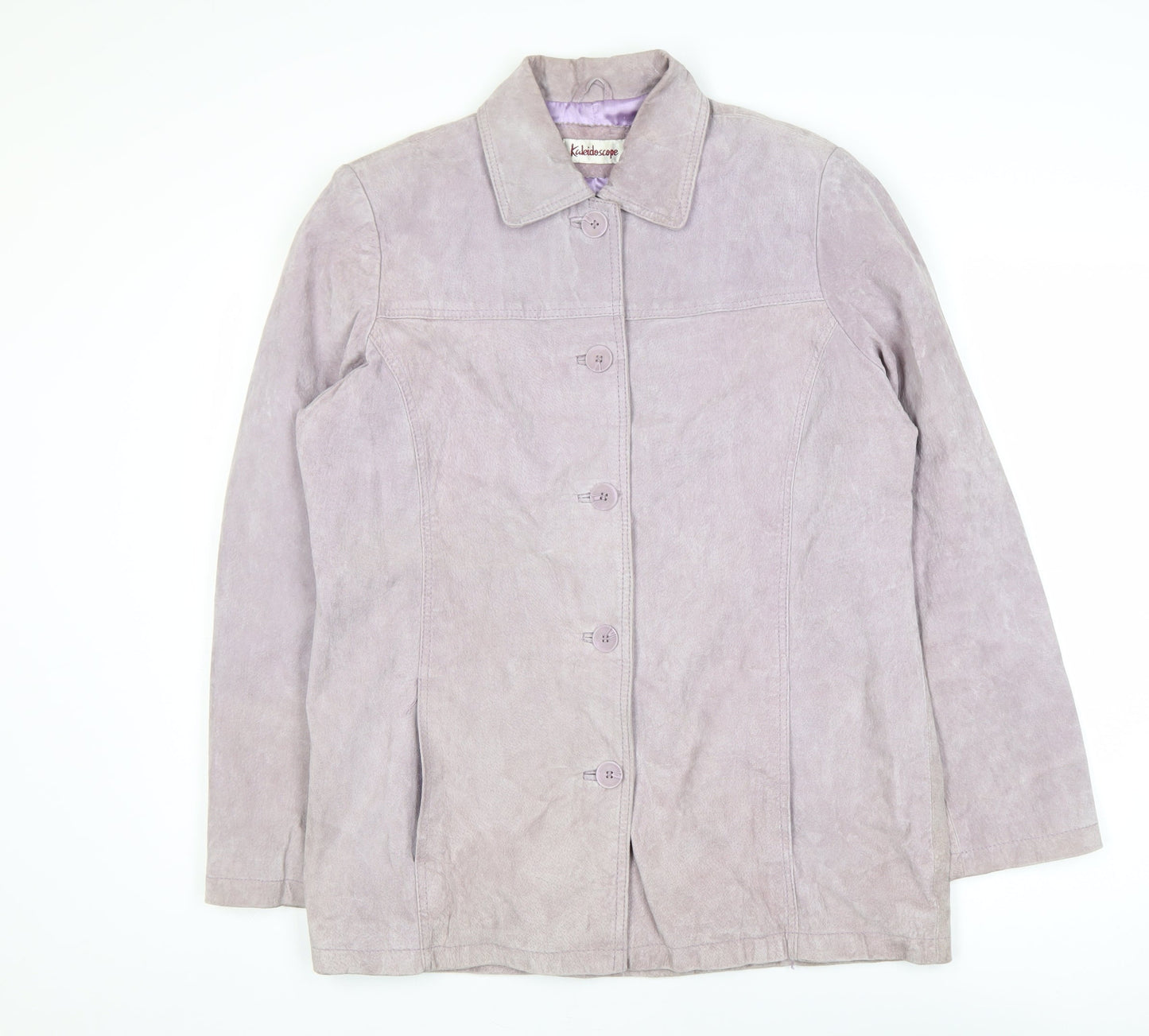 Kaleidoscope Womens Purple Suede Mid-Length Jacket UK 16