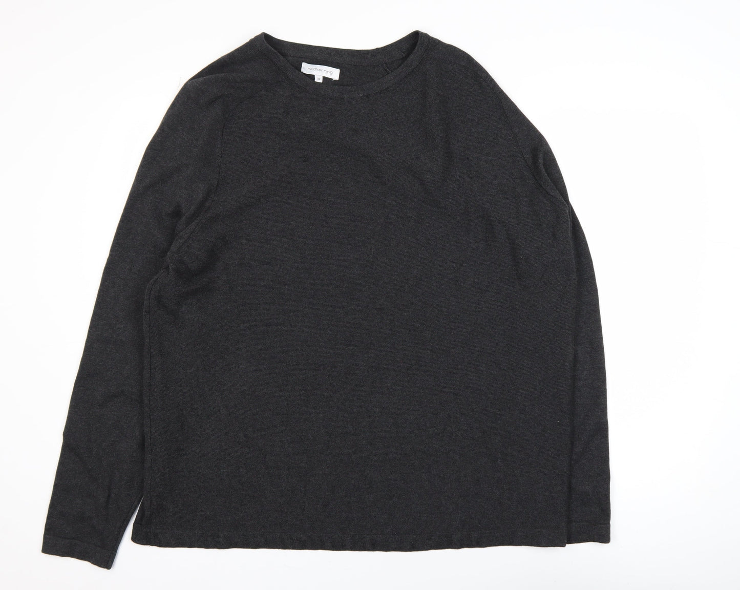 Red Herring Men's Black Cotton Crew Neck Pullover Jumper XL