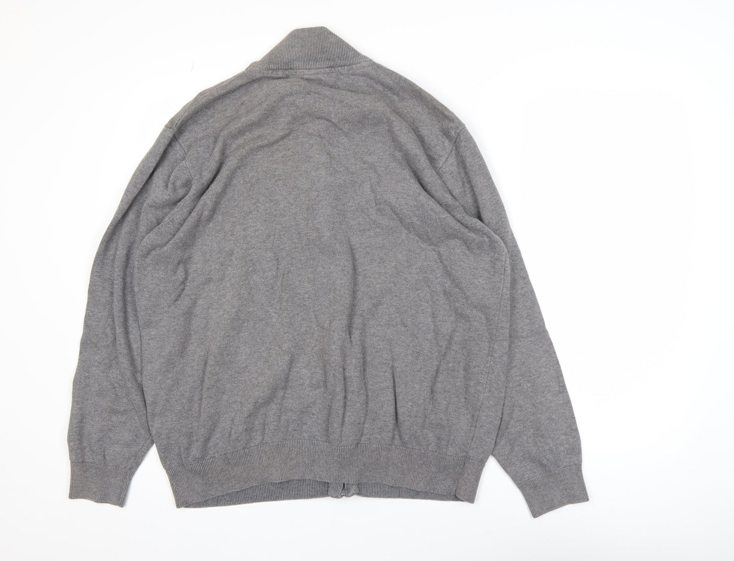 Cotton Traders Men’s Grey 2XL Full Zip Cotton Jumper