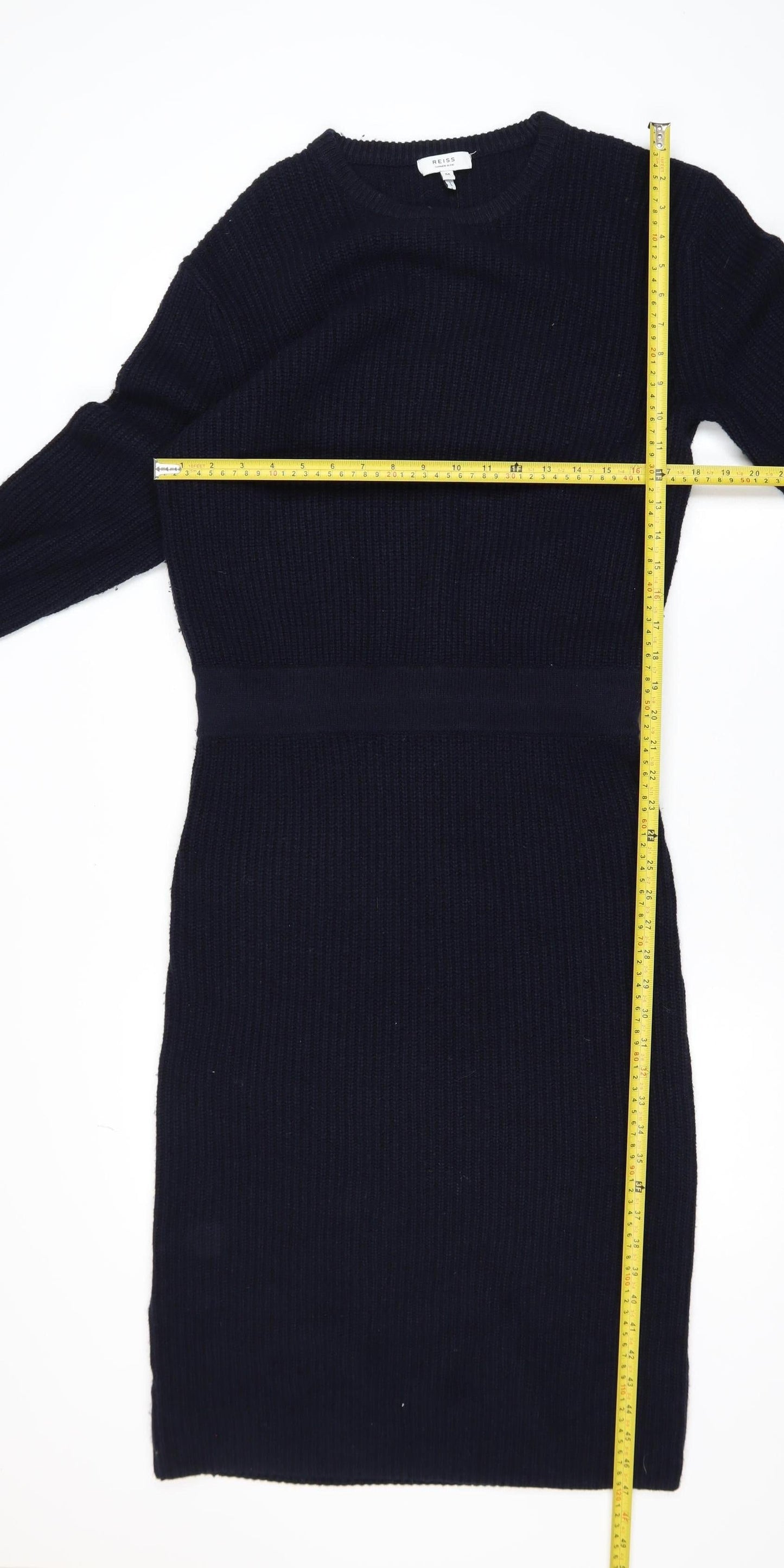 Reiss Women’s Black Wool Cashmere Knit Bodycon Dress M