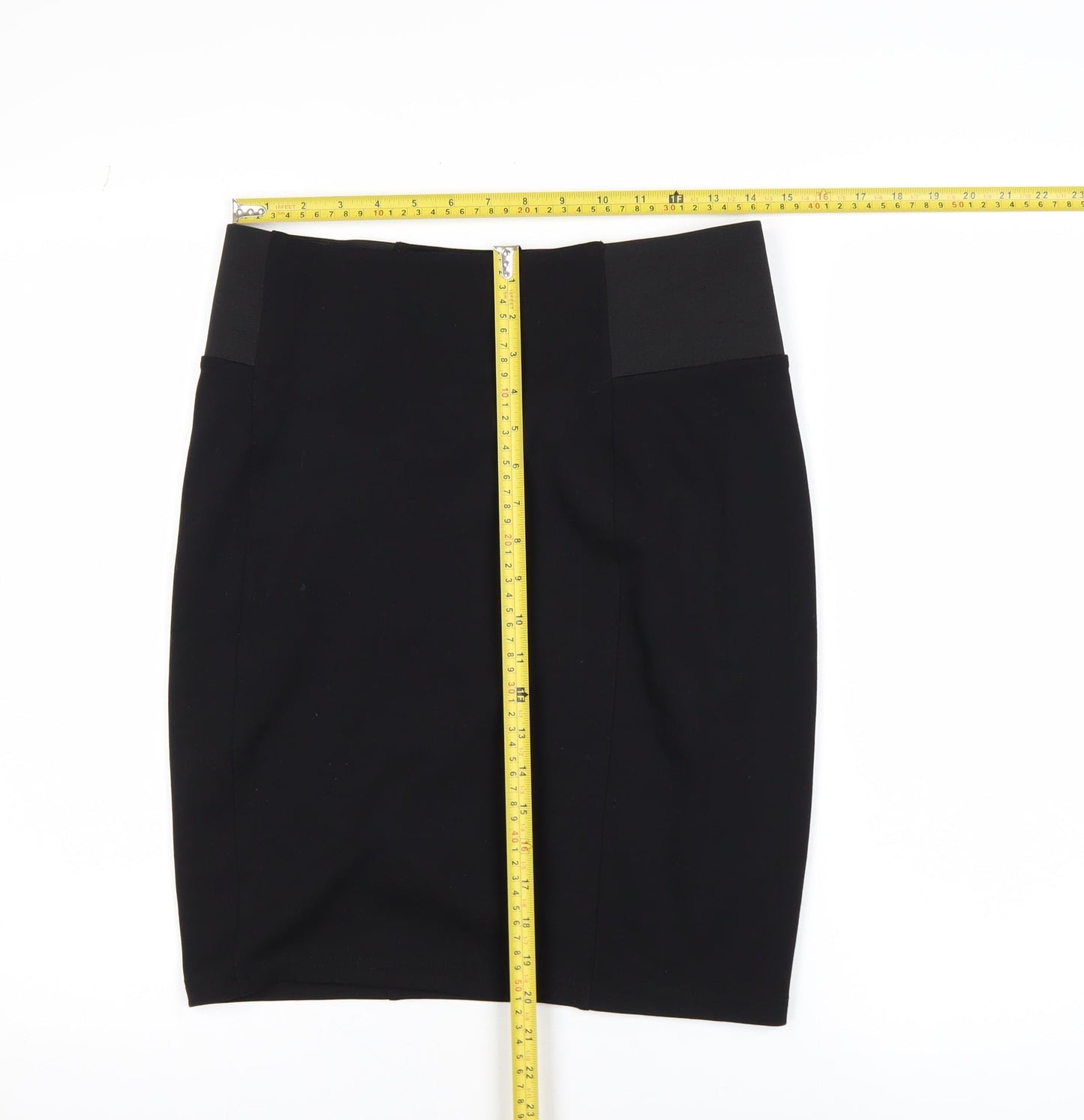 Vero Moda Women's Black Pencil Skirt L Stretch Knee Length Workwear