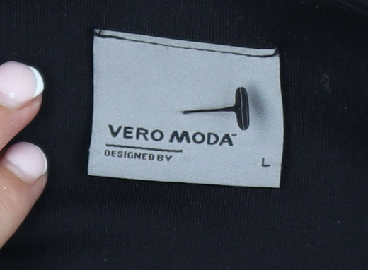Vero Moda Women's Black Pencil Skirt L Stretch Knee Length Workwear