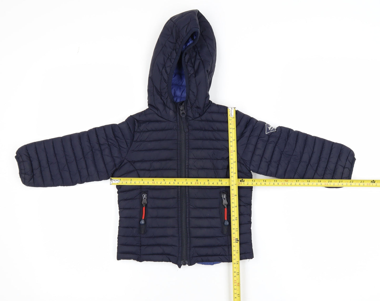 Joules Boys Blue Hooded Puffer Jacket 2 Years Lightweight Winter Coat