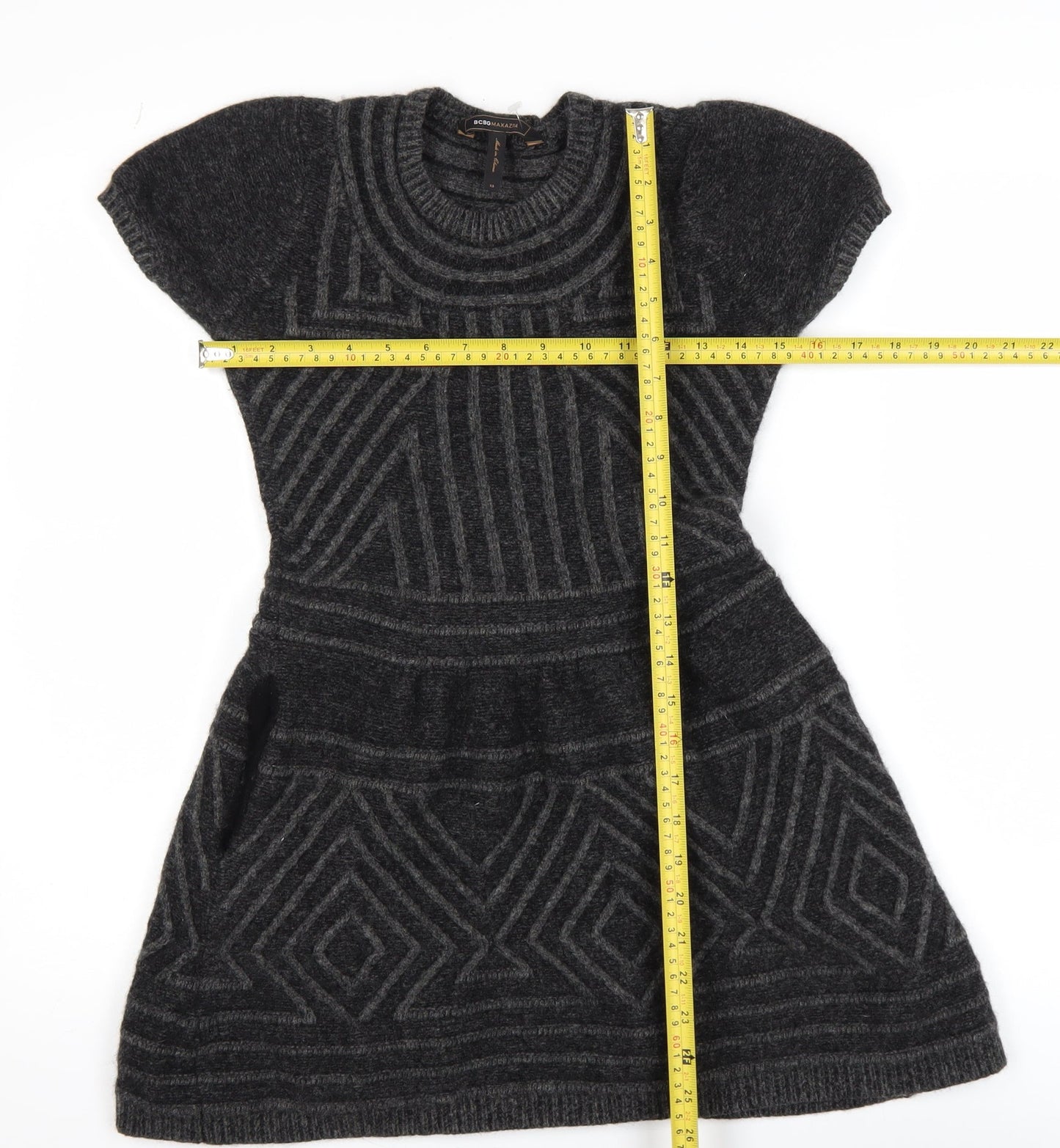 BCBG Max Azria Women's Grey Wool Jumper Dress XS