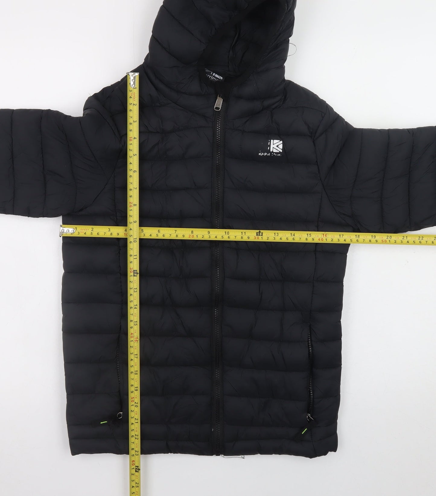 Karrimor Boys Black 13 Years Hooded Puffer Jacket with Full Zip