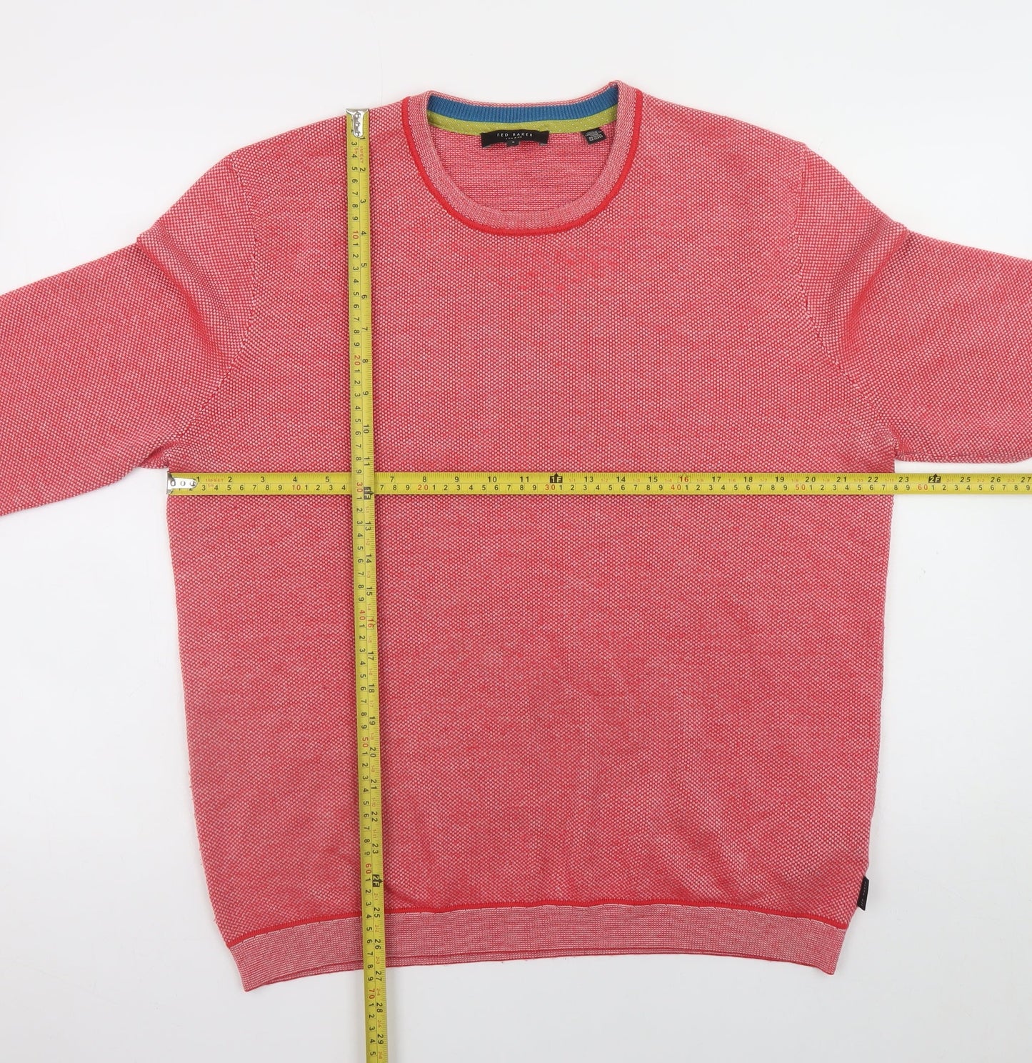 Ted Baker Mens Red XL Crew Neck Knit Jumper