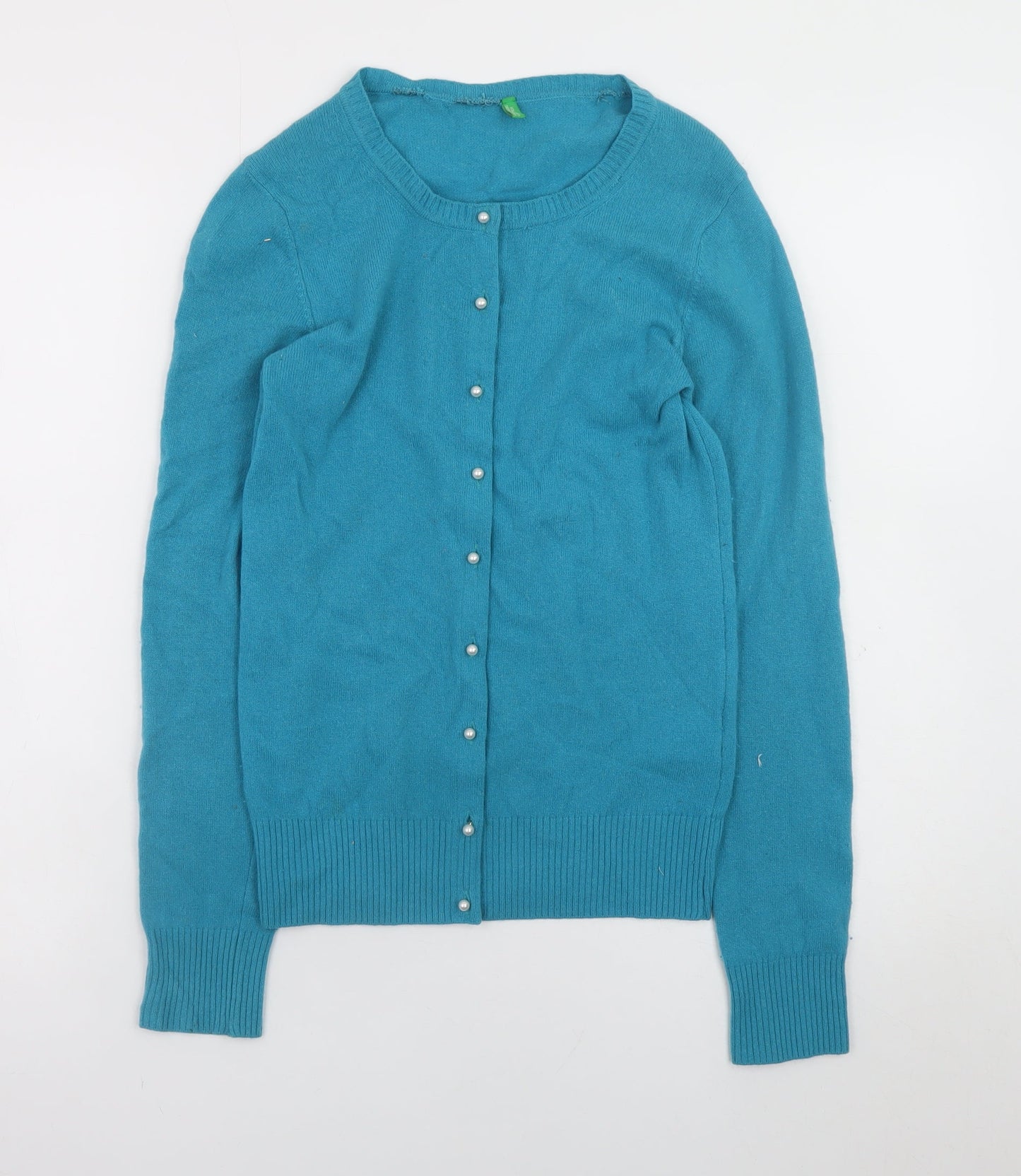 United Colors of Benetton Womens Blue Wool Angora Cardigan XS