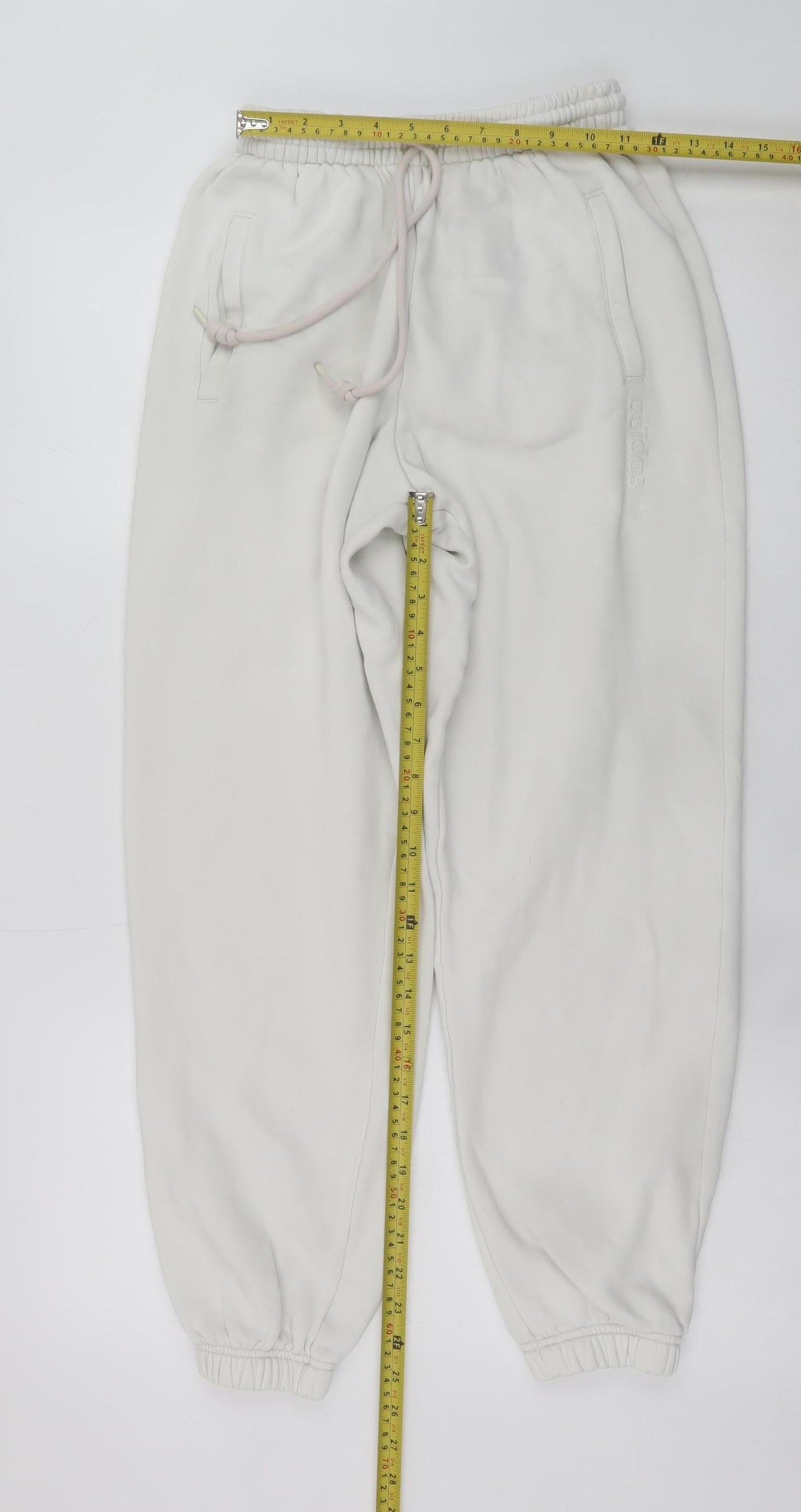 Adidas Womens White Jogger Sweatpants Size M Cotton Blend Casual