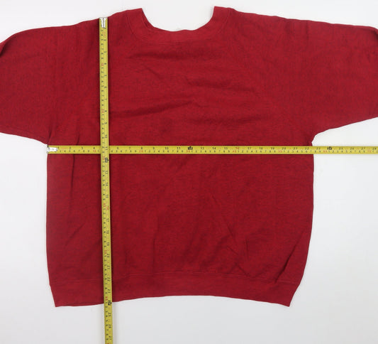 Hanes Her Way Women Red Pullover Sweatshirt XL Cotton Blend Classic