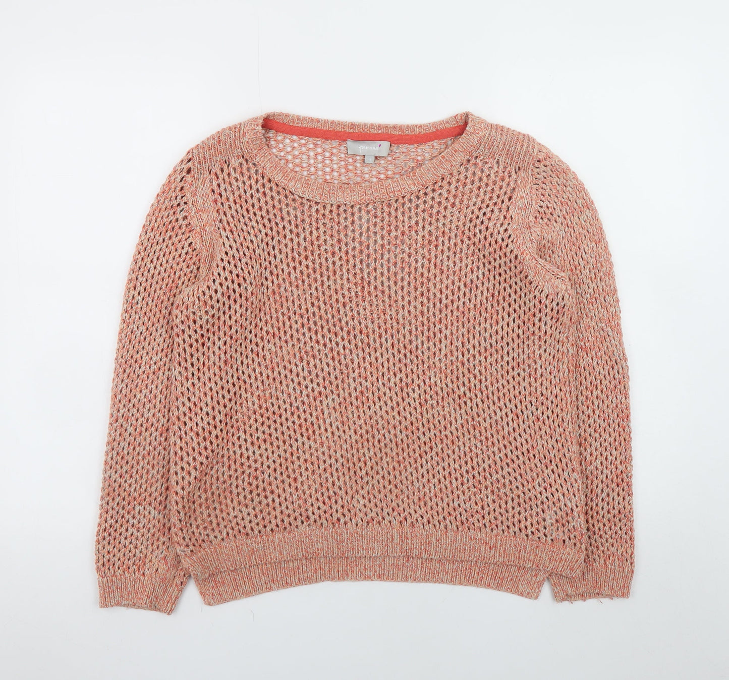 Marks and Spencer Women’s Pink Open-Knit Jumper Size 12