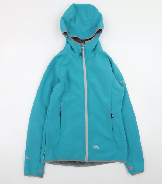 Trespass Women's Blue XS Softshell Hooded Mid-Length Jacket