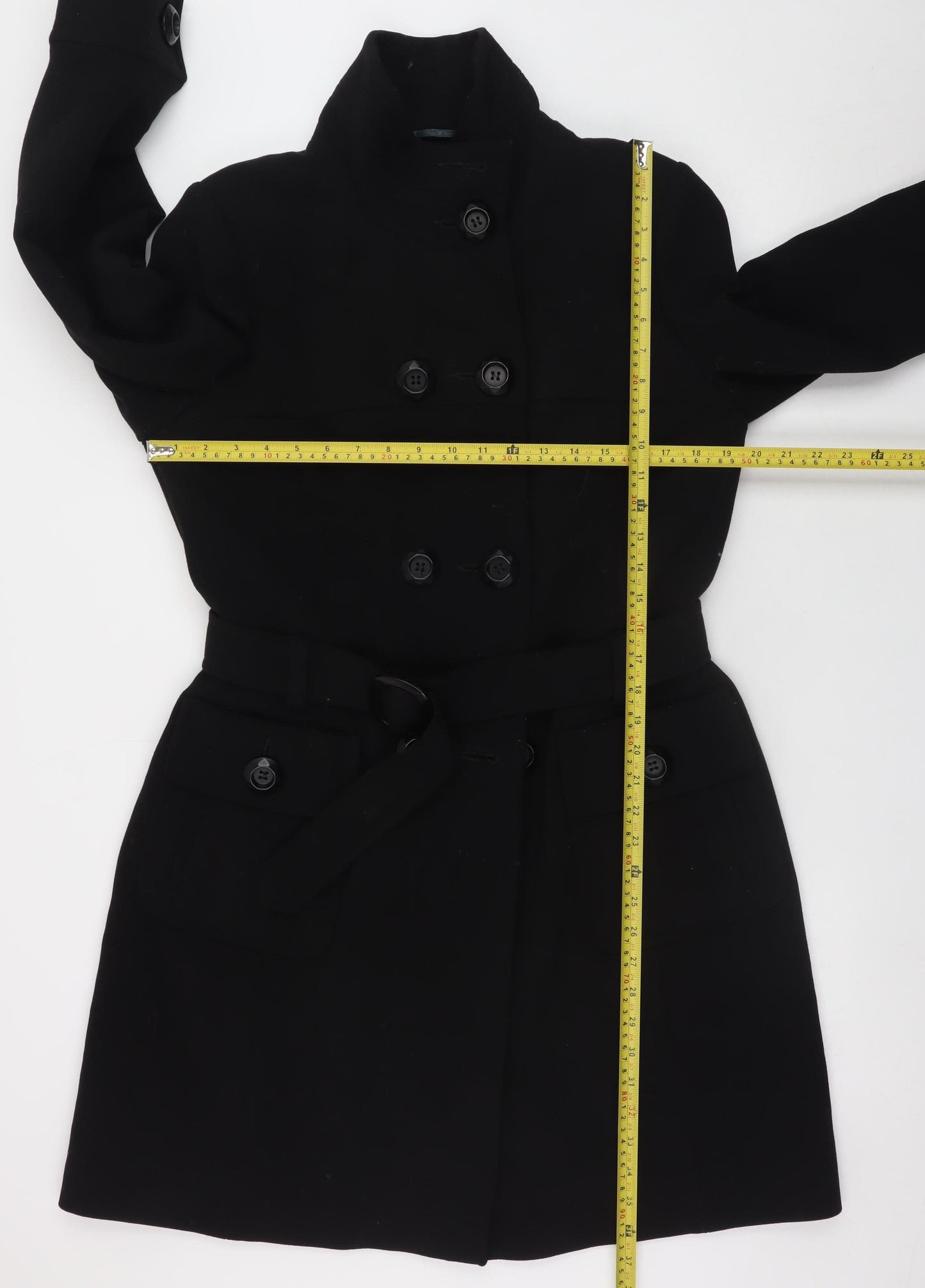 Principles Women's Black Size 16 Belted Trench Coat