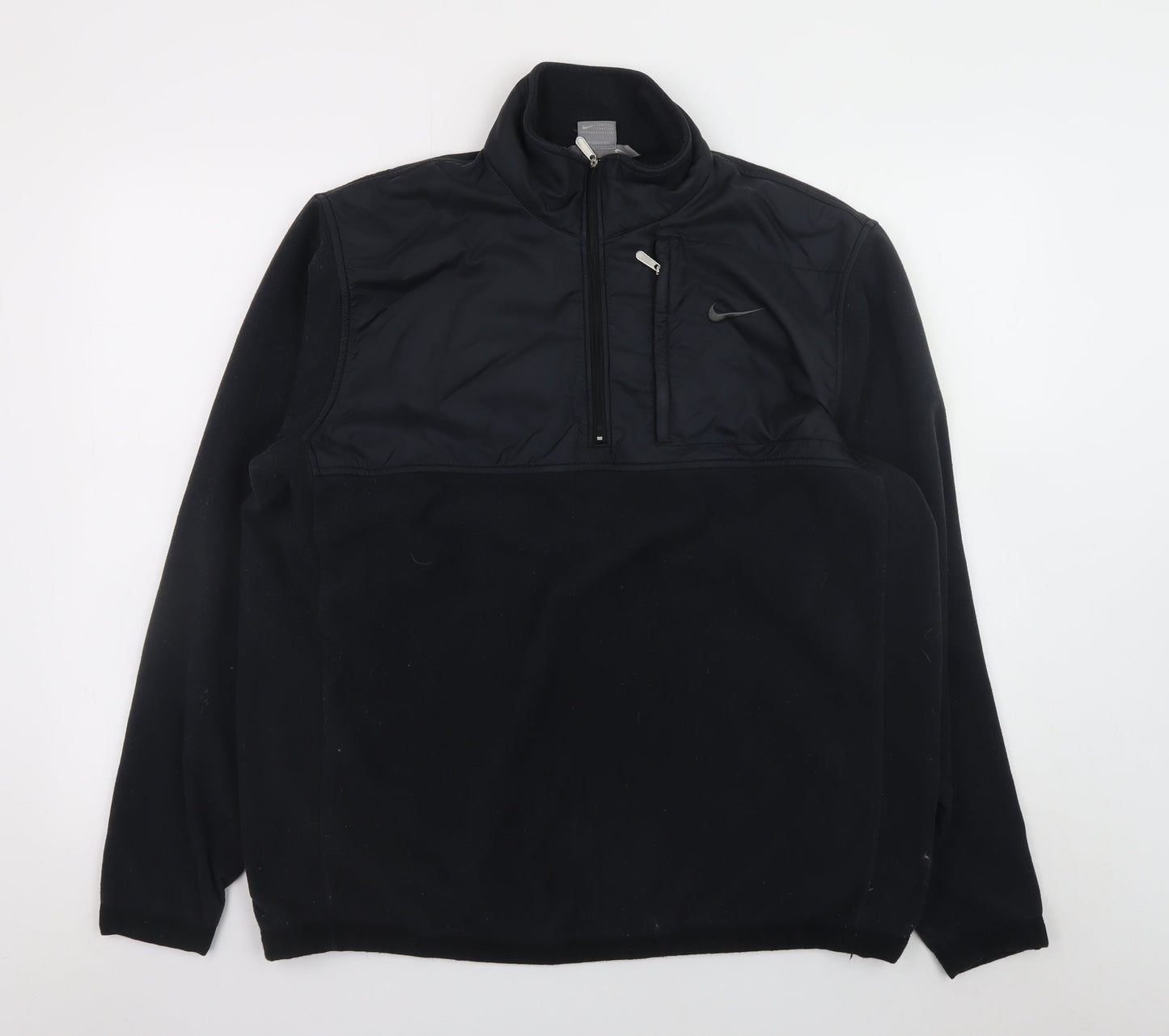 Nike Men's Black 1/4 Zip Fleece Pullover Sweatshirt Size L