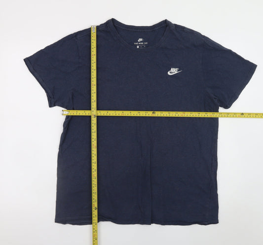 Nike Men's Blue XL Athletic Fit Cotton Crew Neck T-Shirt