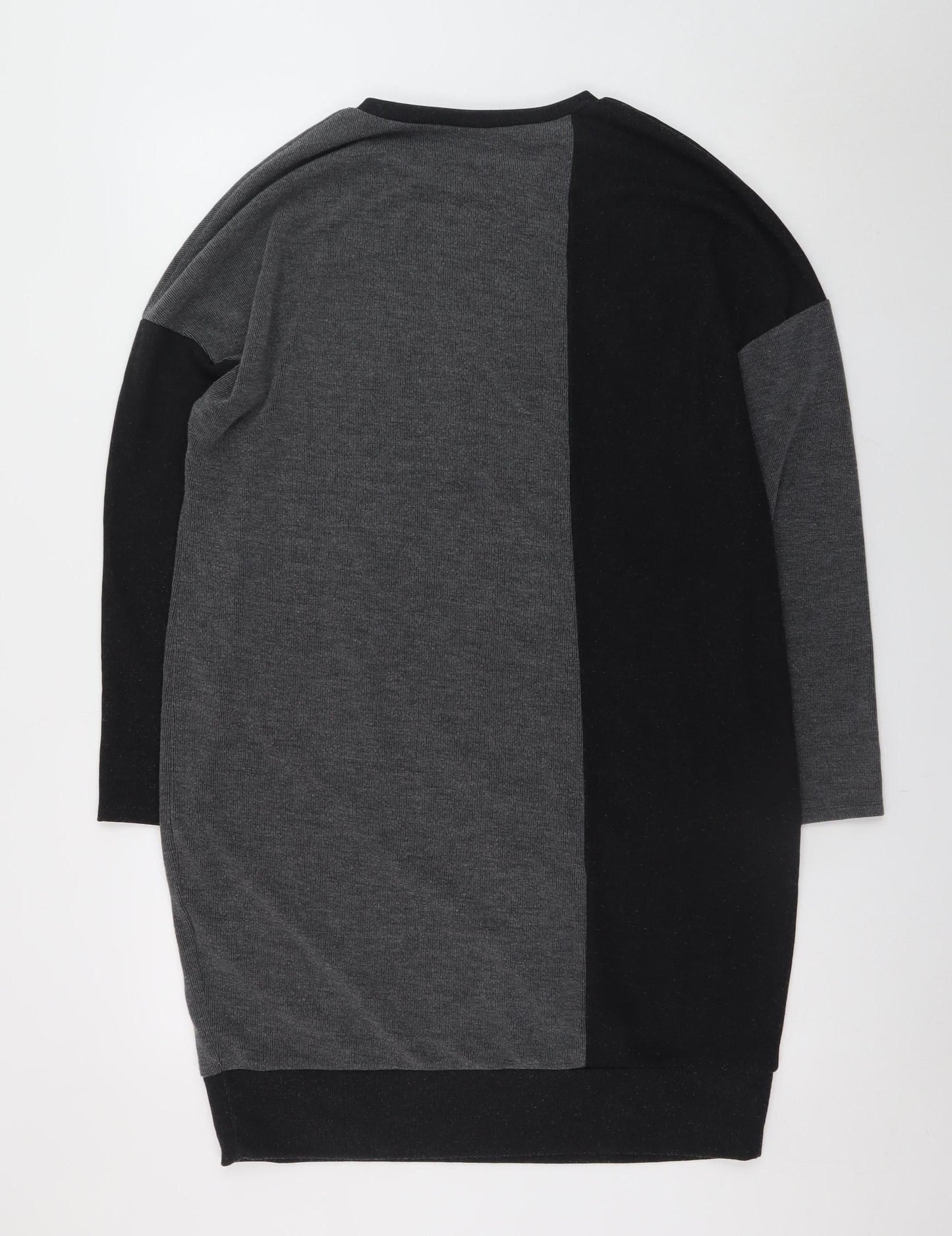 Roman Women’s Black Grey Colourblock Knit Shift Dress Size 14