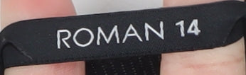 Roman Women’s Black Grey Colourblock Knit Shift Dress Size 14