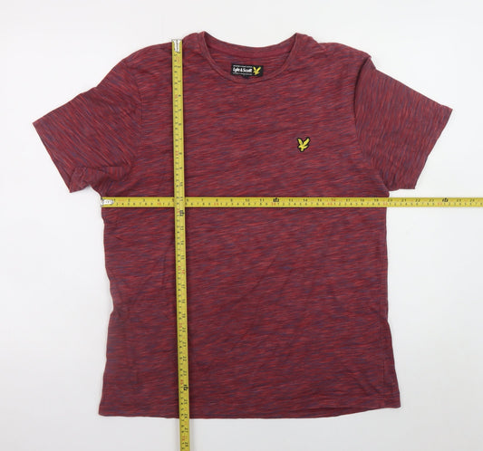 Lyle & Scott Men's Red Marl Crew Neck Cotton T-Shirt Size M