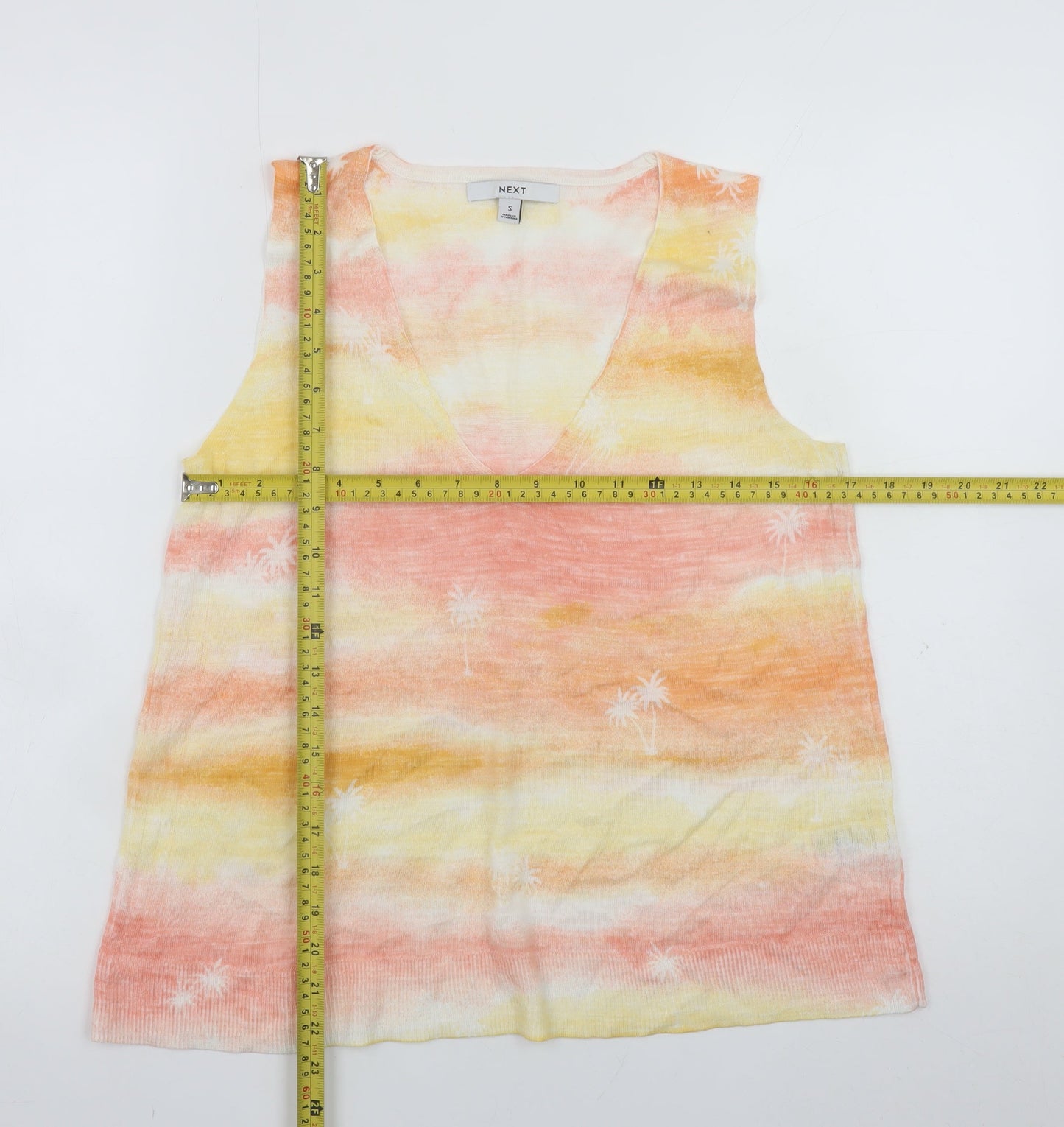 Next Womens Multicoloured V-Neck Sleeveless Knit Tank Top Size S