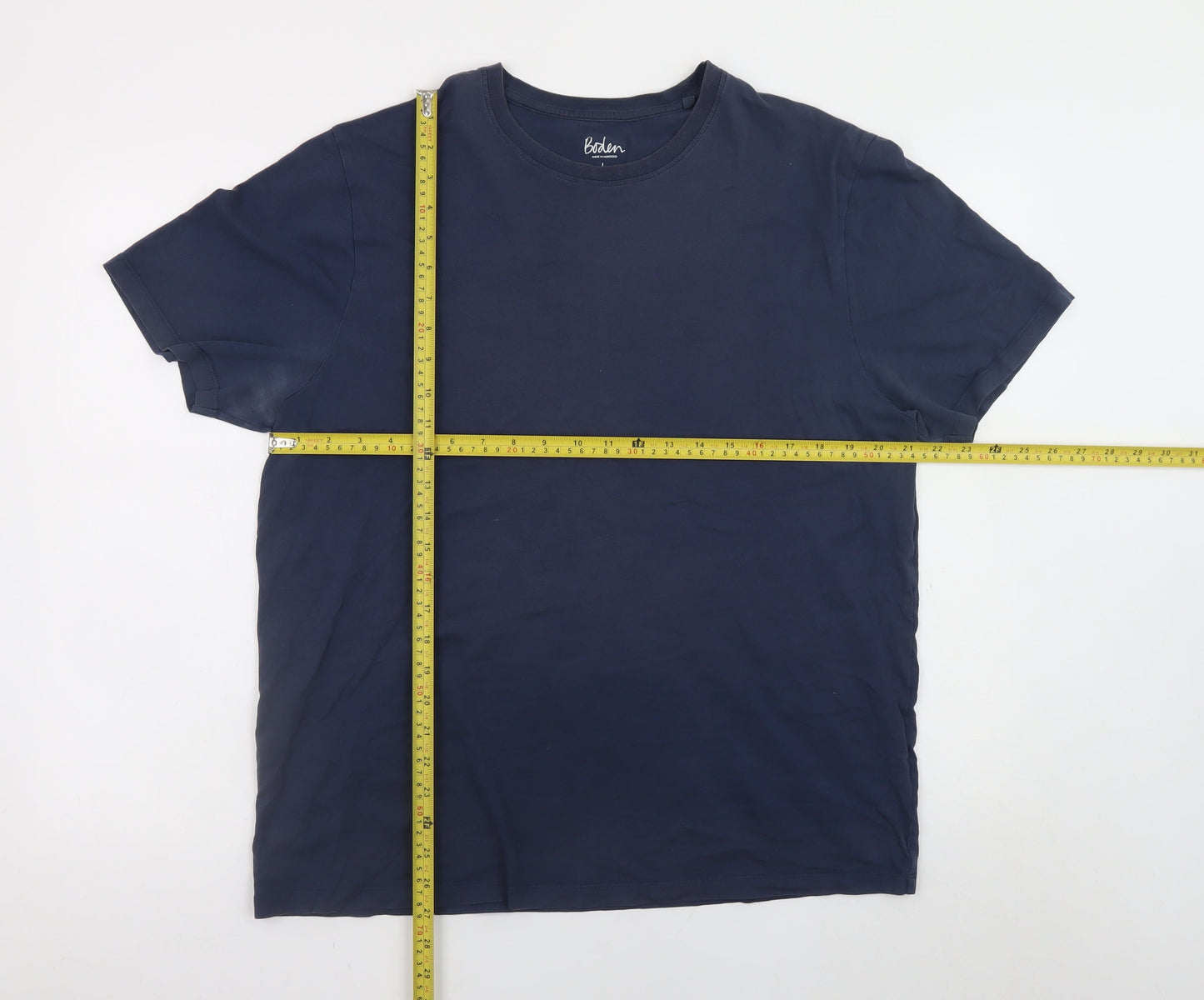 Boden Men's Blue Crew Neck Cotton Short Sleeve T-Shirt L