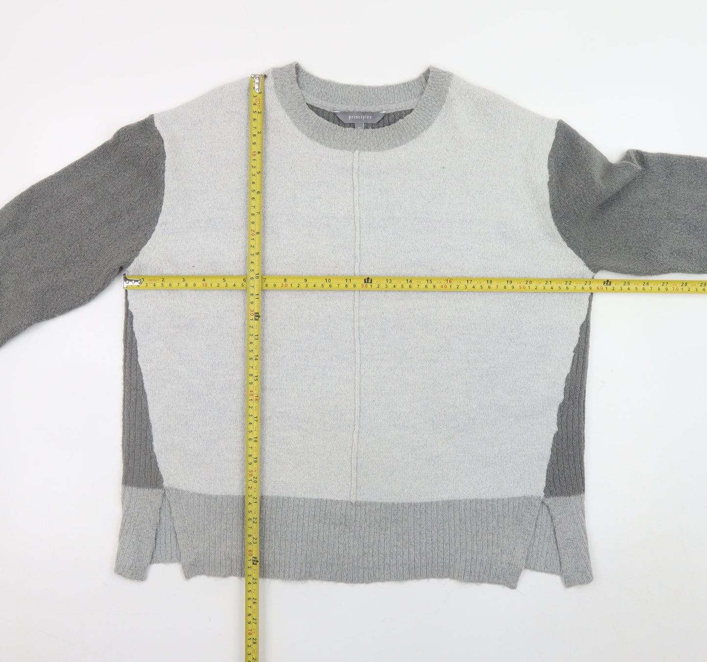 Principles Women Grey Wool Blend Crew Neck Jumper Size 14