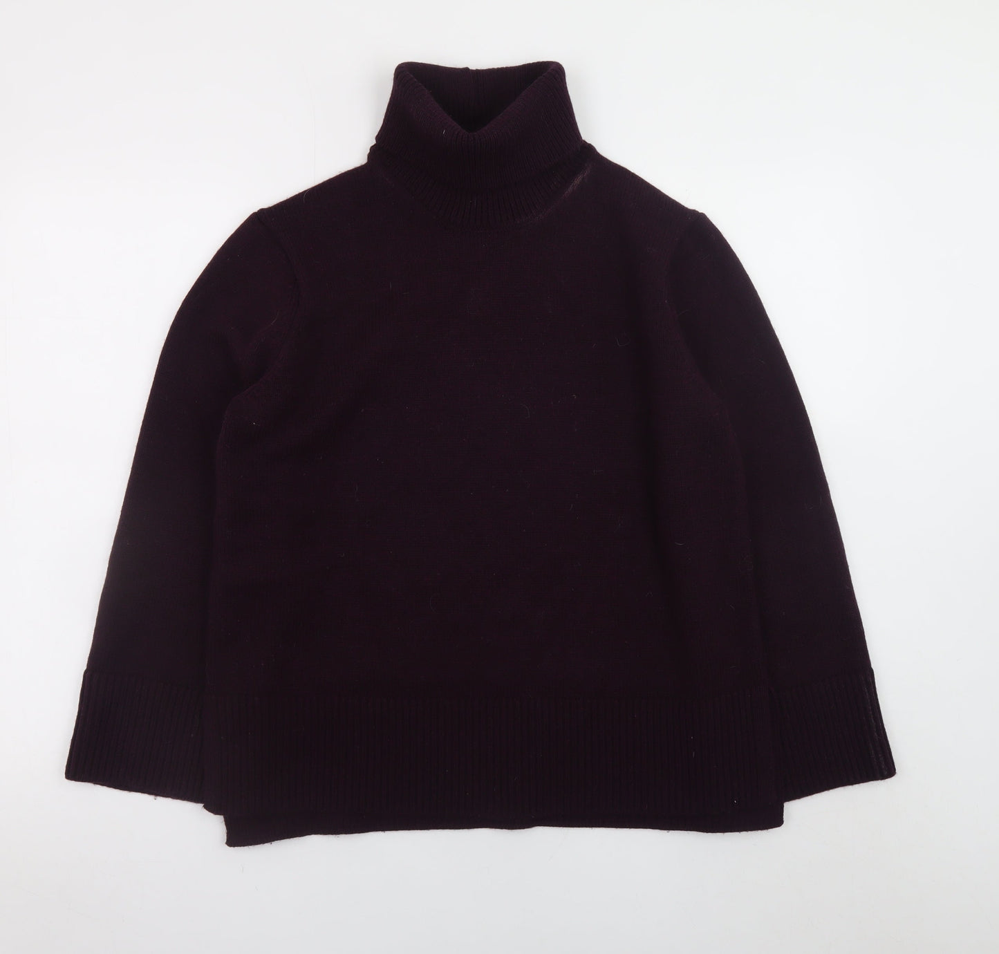 MNG Women's Purple Roll Neck Jumper Size M Acrylic Wool Blend