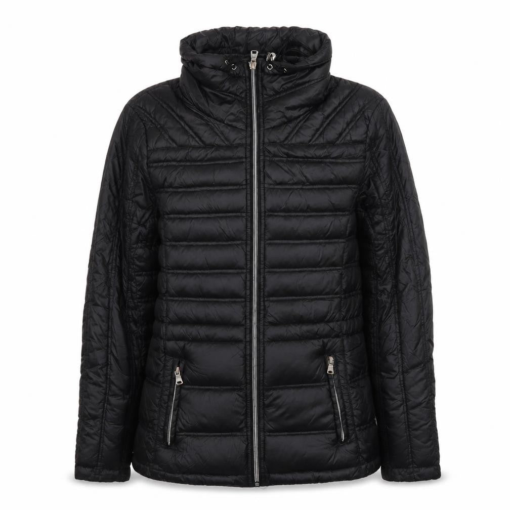 Jessica Simpson Womens Black Puffer Jacket M Hooded Winter Coat