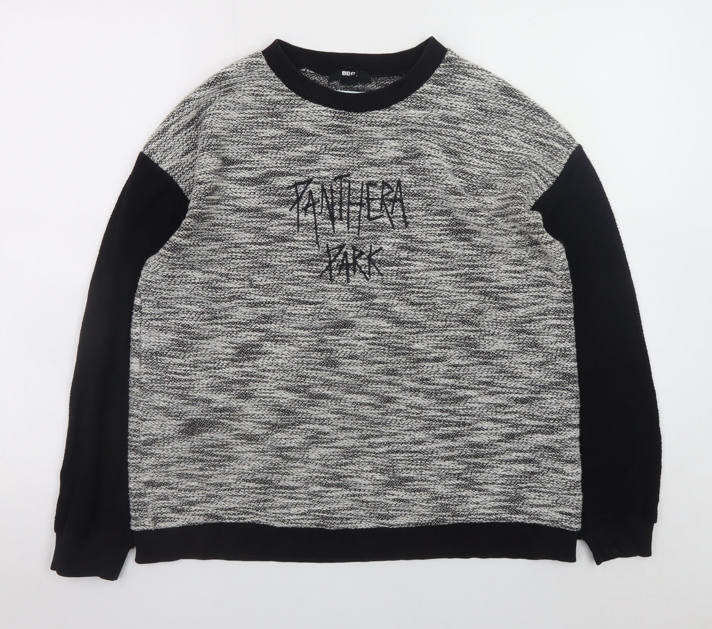 BDG Womens Black Grey Pullover Jumper Small Crew Neck Casual Knit