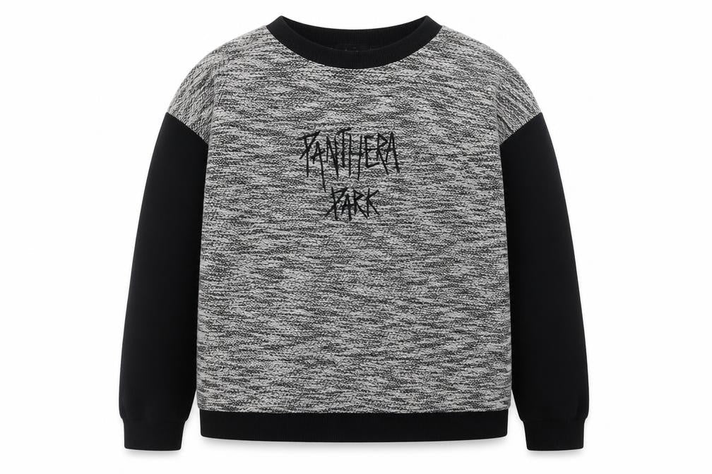 Front view of BDG women’s black grey jumper small crew neck casual knit