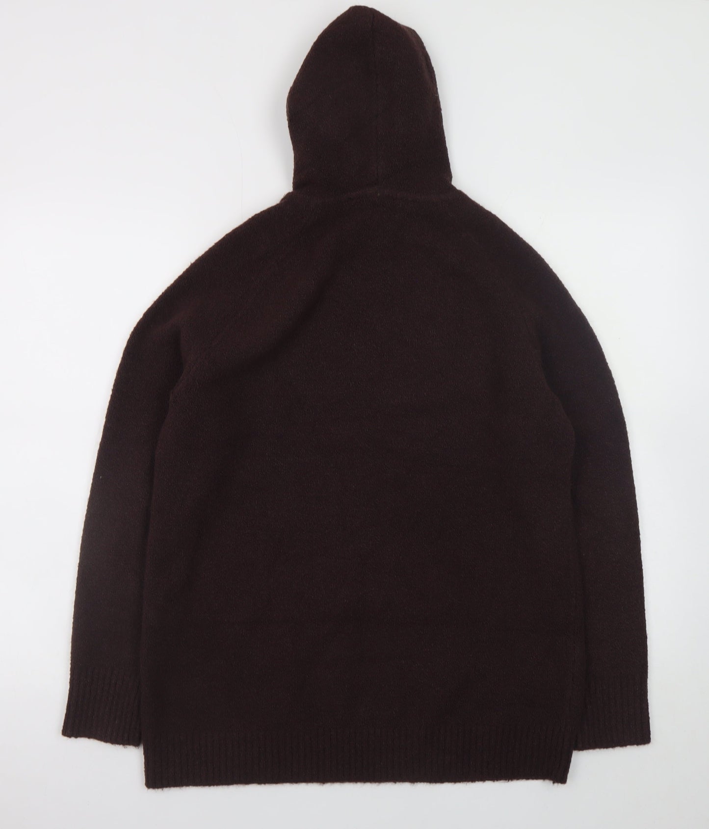 Marks & Spencer Women Brown Hooded Pullover Knit Jumper M