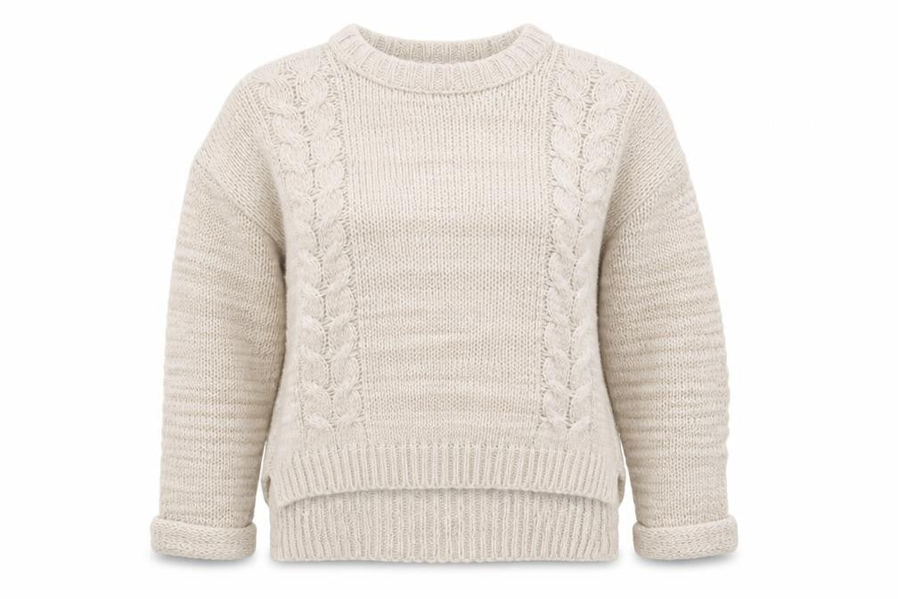 New Look Women Beige Cable-Knit Jumper Size 12