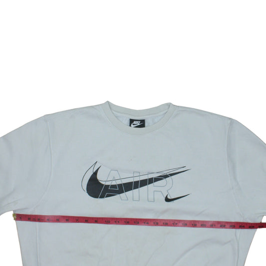 Nike Men White Air Logo Crew Neck Sweatshirt Size M