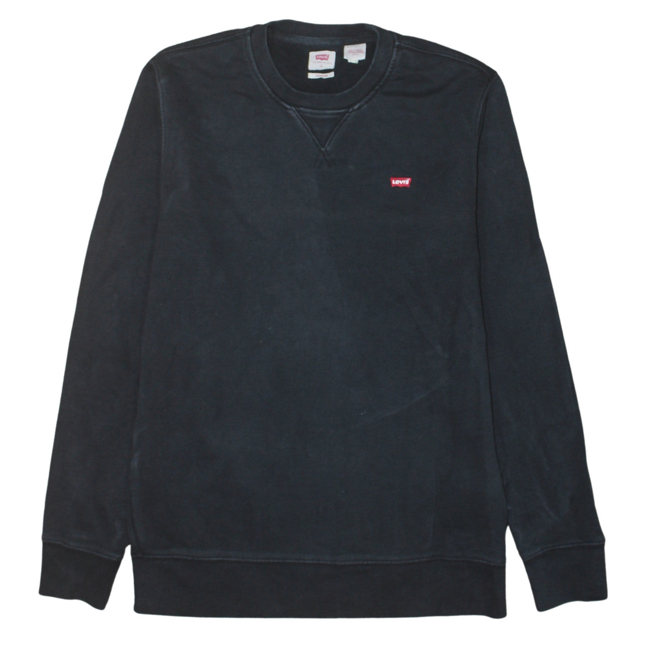 Levi's Men's Black Crew Neck Standard Fit Cotton Sweatshirt Size S