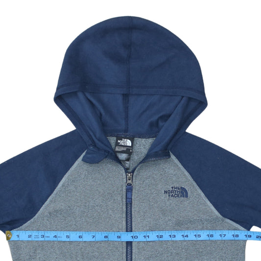 The North Face Boys Blue Full Zip Hoodie Fleece Size Large
