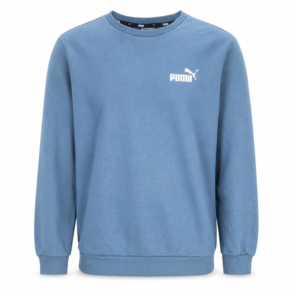 Front view of Puma Men's Blue Crew Neck Pullover Sweatshirt, size M