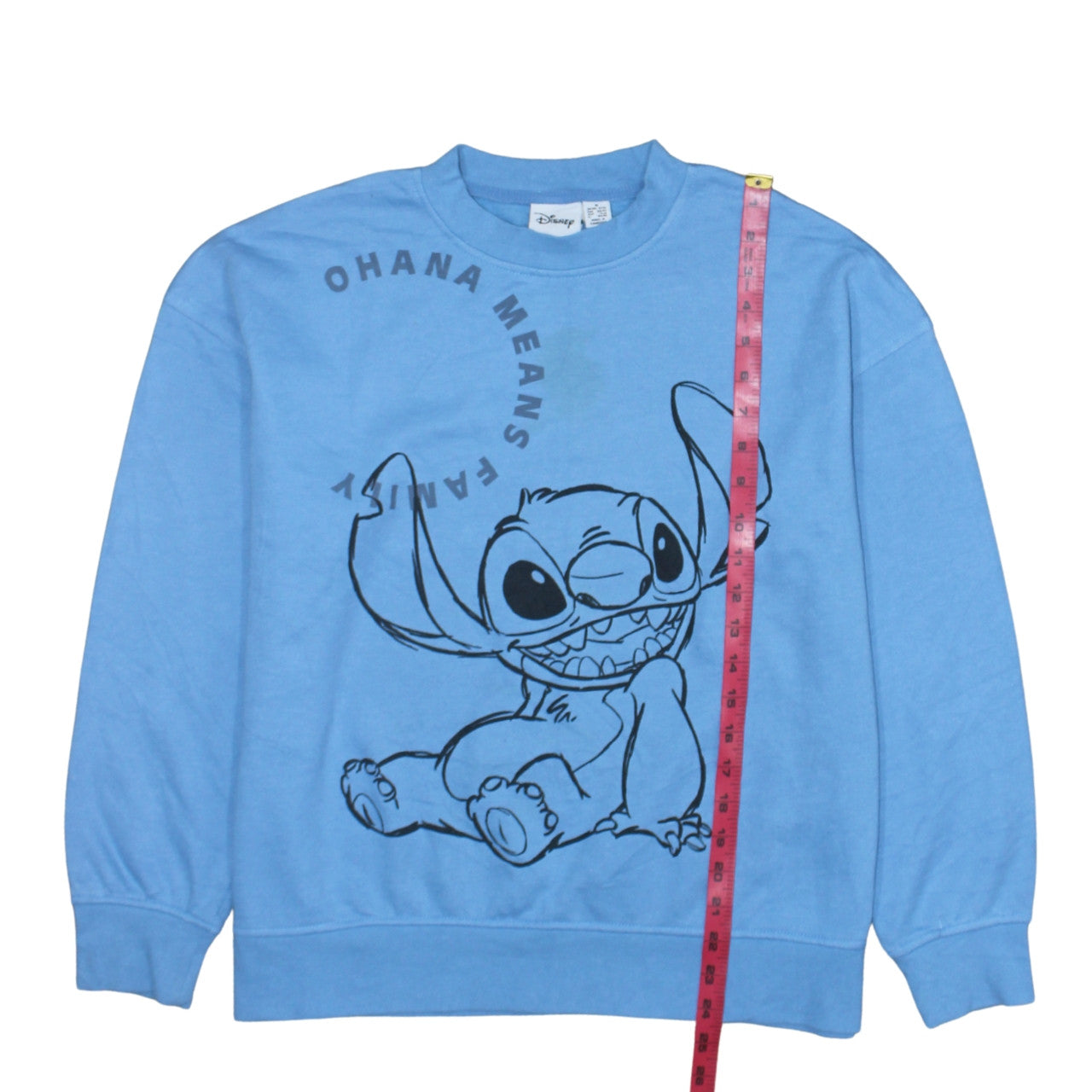 Disney Women’s Blue Stitch Sweatshirt UK 12/14 Crew Neck Pullover