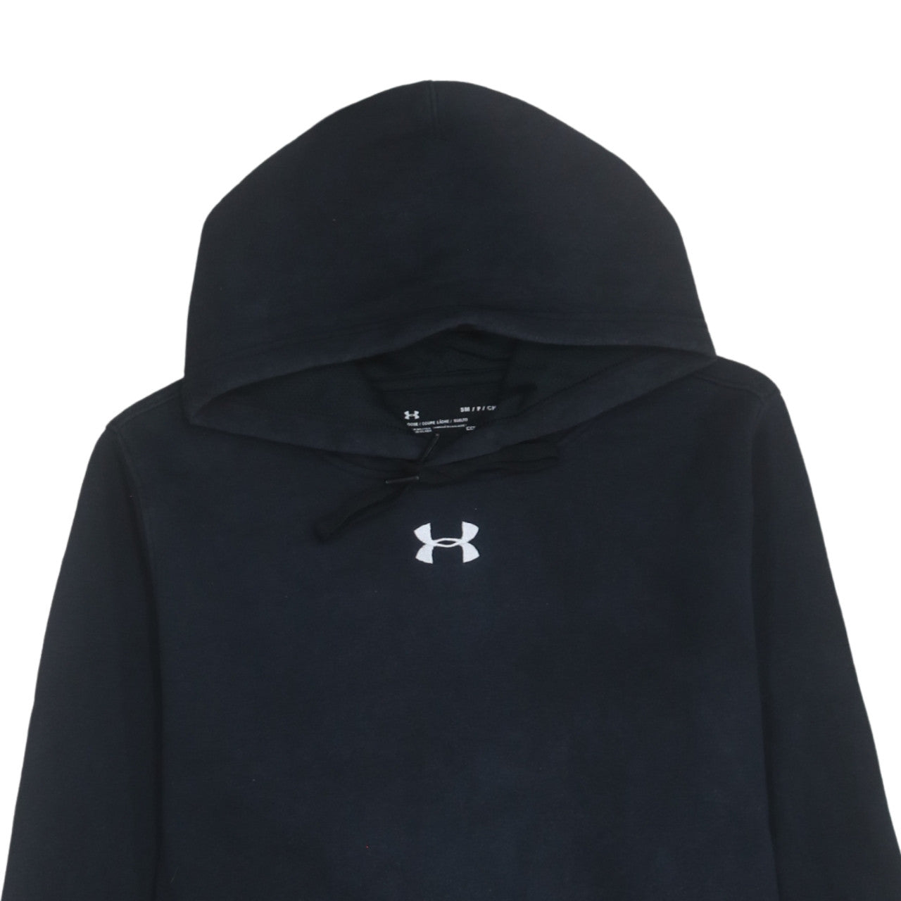 Under Armour Mens Black Pullover Hoodie Small Loose Fit ColdGear Fleece