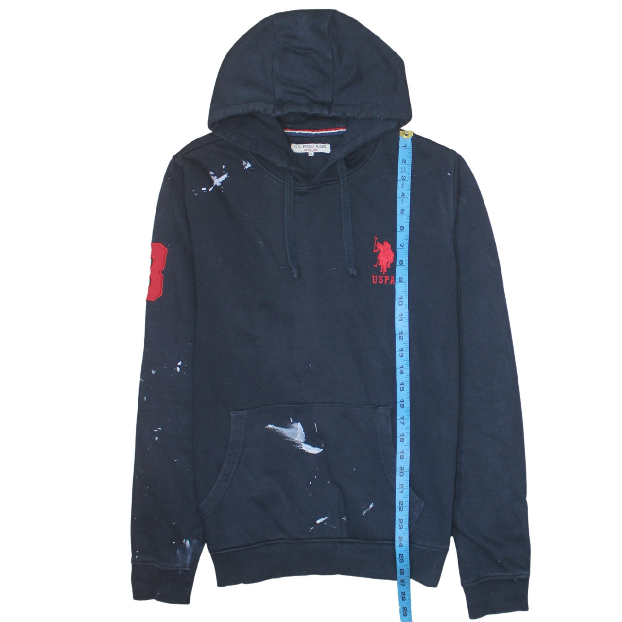 U.S. Polo Assn. Men's Navy Blue Hoodie M Pullover Logo Cotton Blend