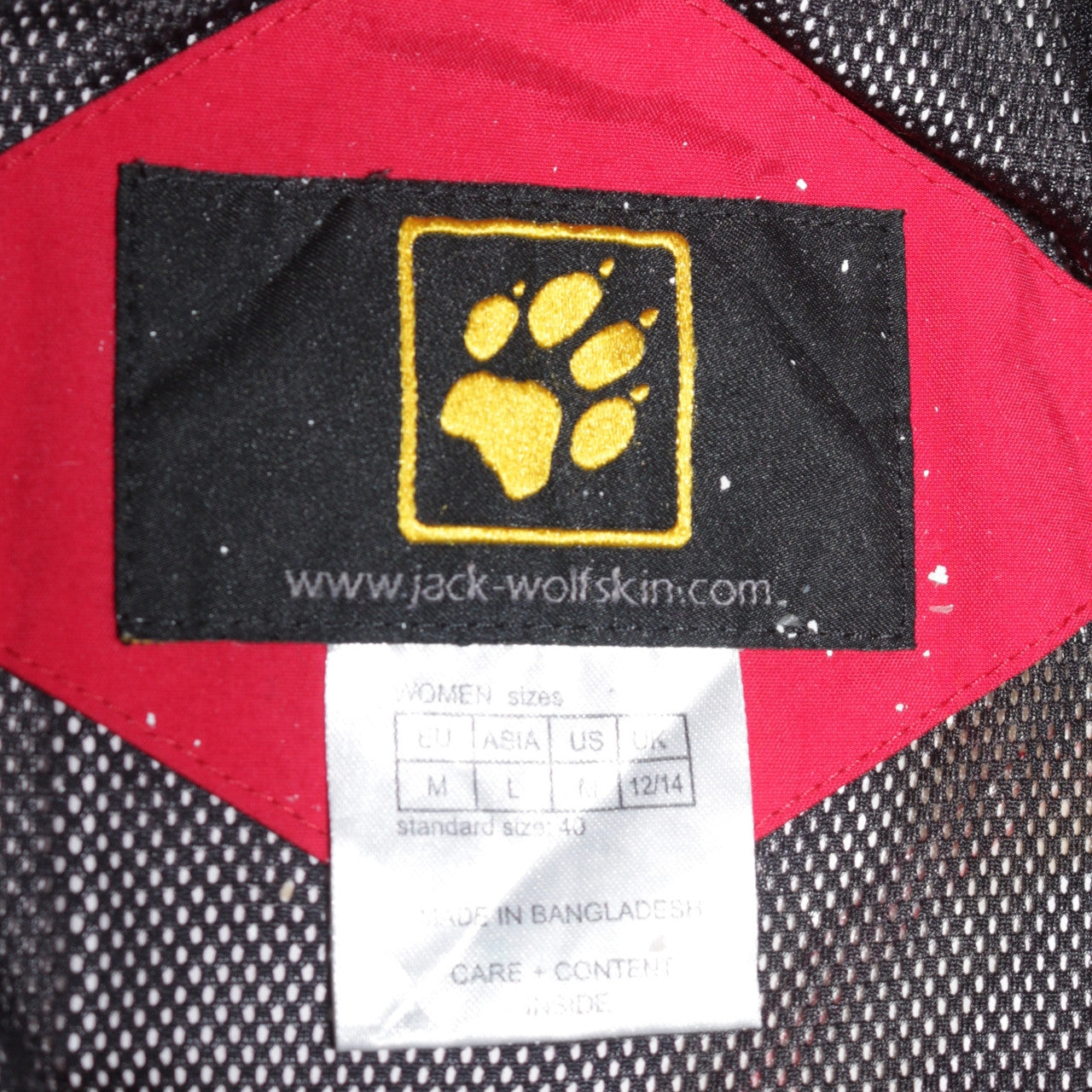 Jack Wolfskin Women Red Waterproof Hooded Rain Jacket Size 14