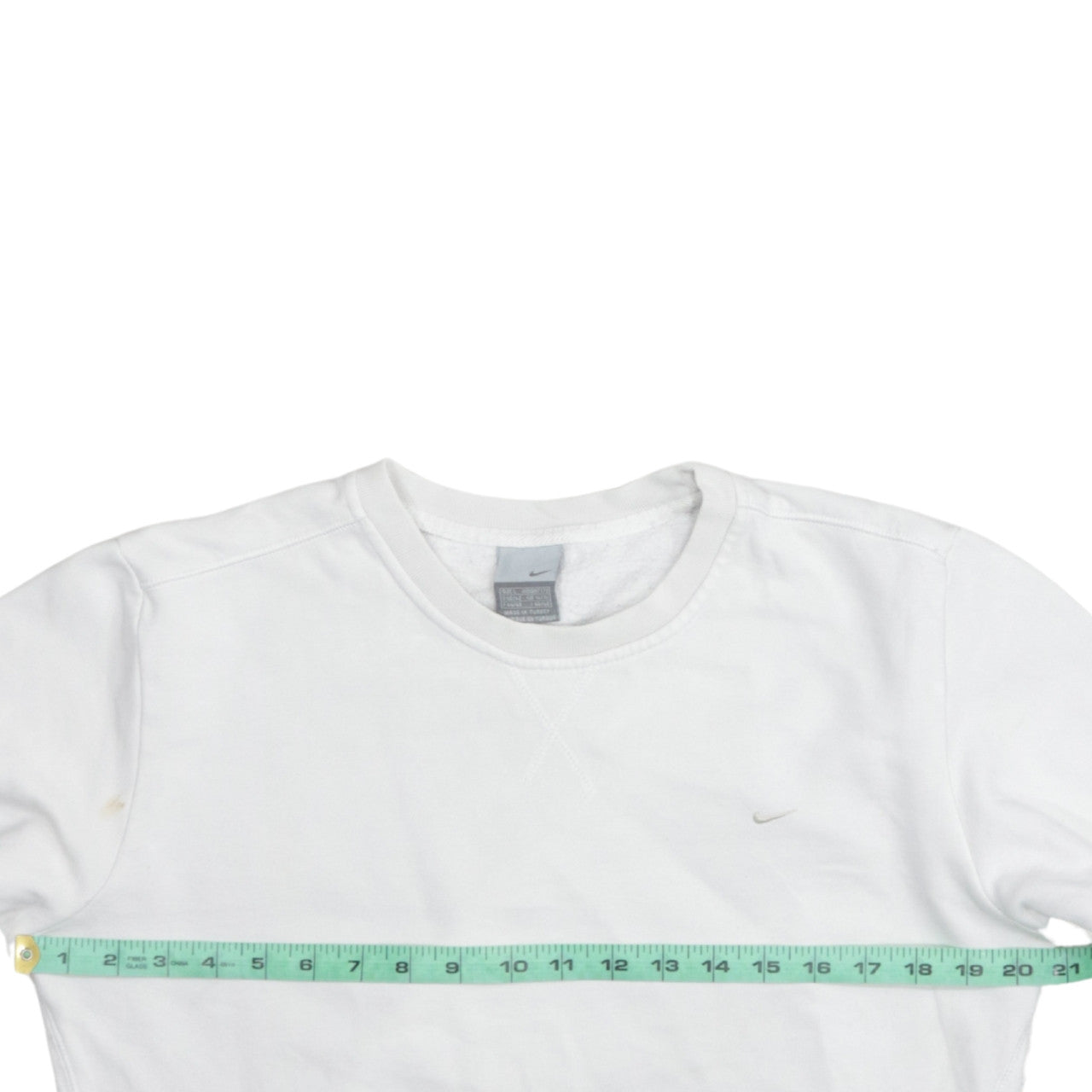Nike Women White L Sweatshirt Classic Crew Neck Pullover