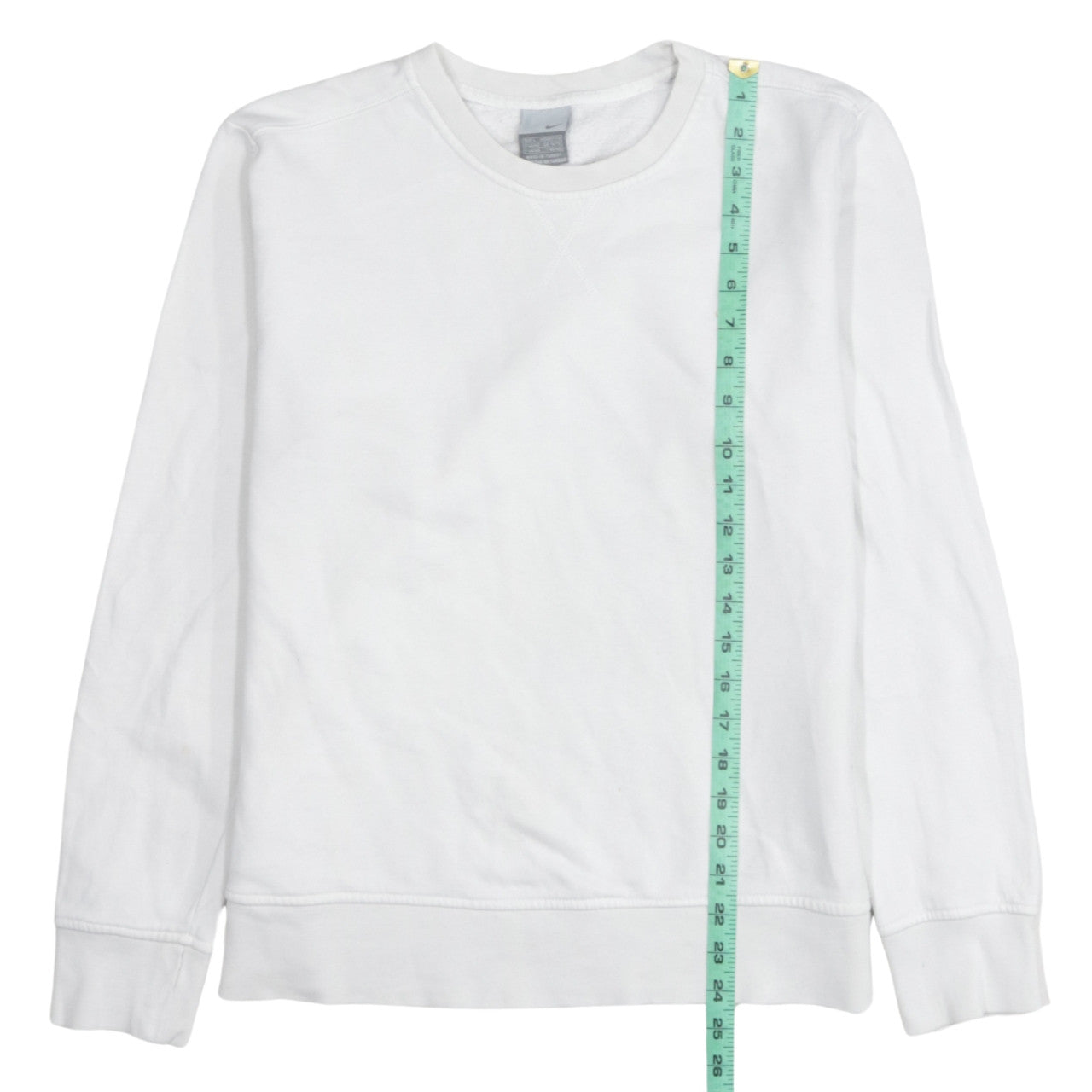 Nike Women White L Sweatshirt Classic Crew Neck Pullover