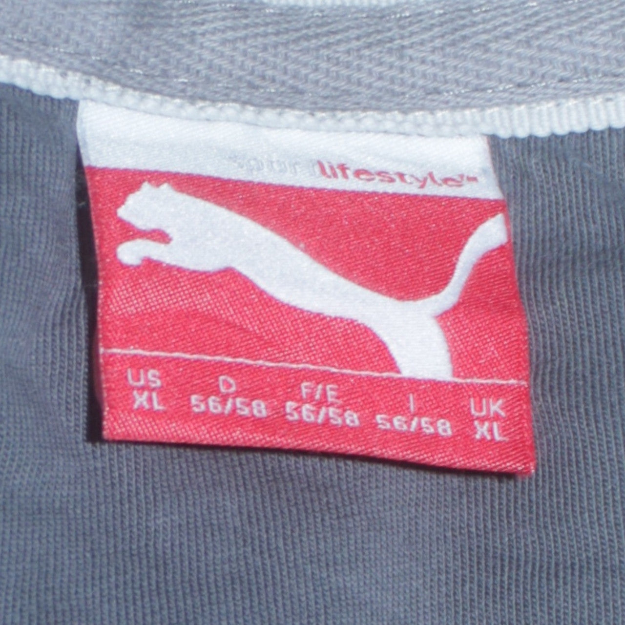 Puma Men's Grey XL Track Jacket Full Zip Cotton Blend