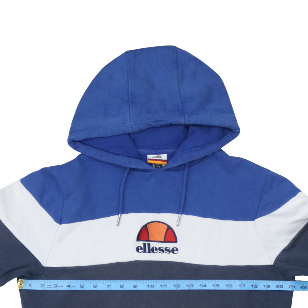 Ellesse Men's Blue Colour Block Pullover Hoodie Size L