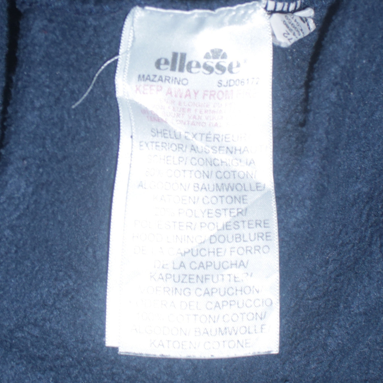 Ellesse Men's Blue Colour Block Pullover Hoodie Size L