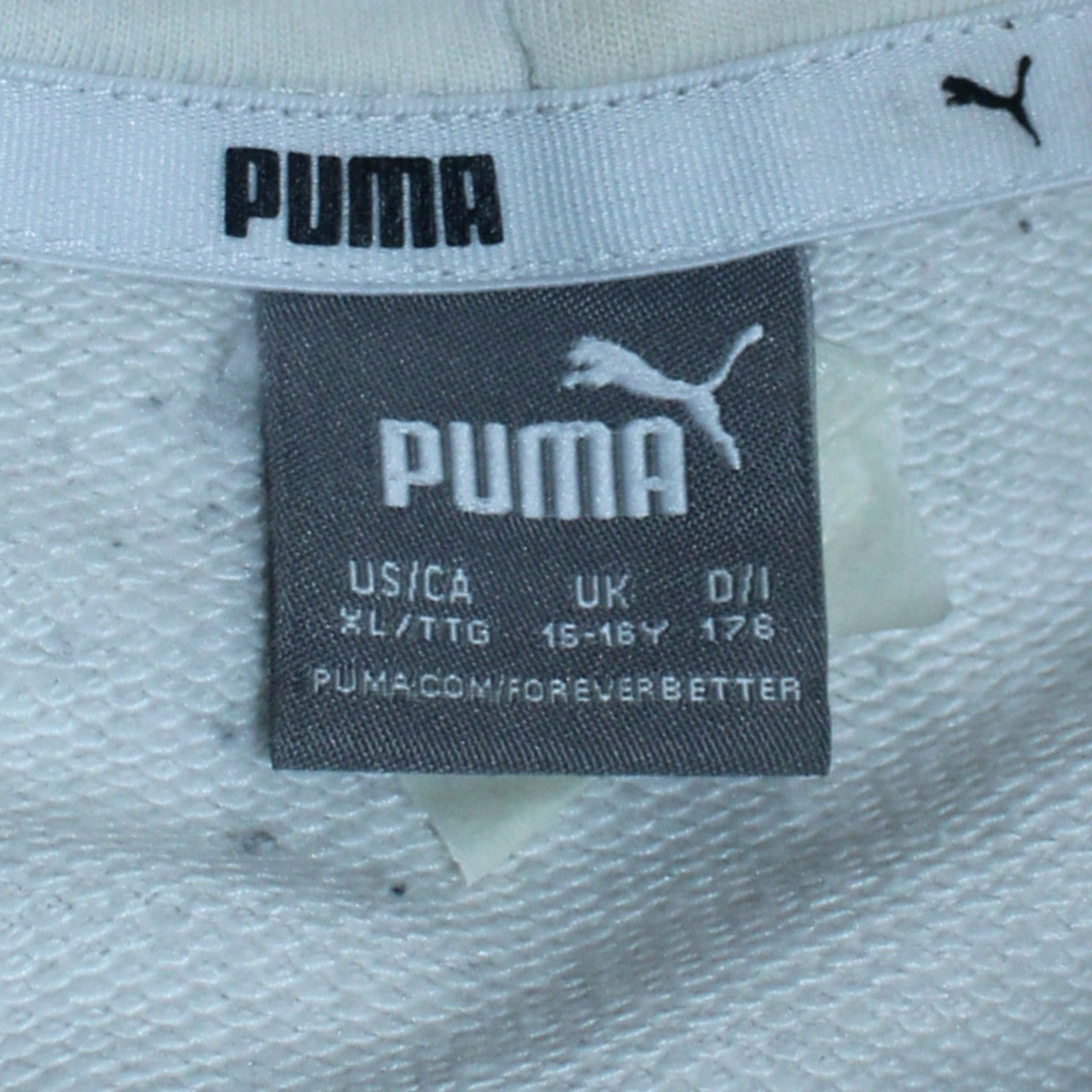 Puma Boys Black & White Pullover Hoodie Sweatshirt Size 15-16 Years