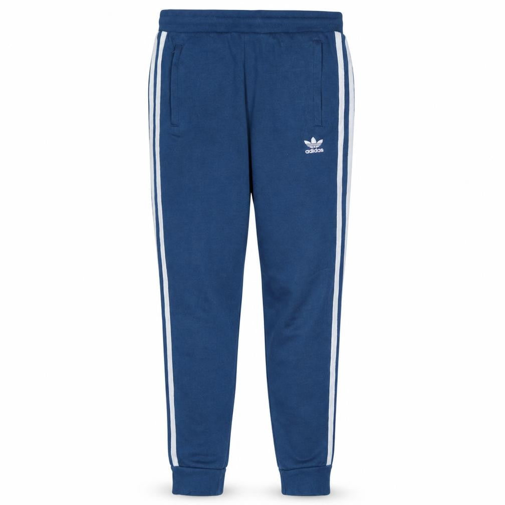 adidas Men Blue Track Pants S Tapered Side Stripe Activewear