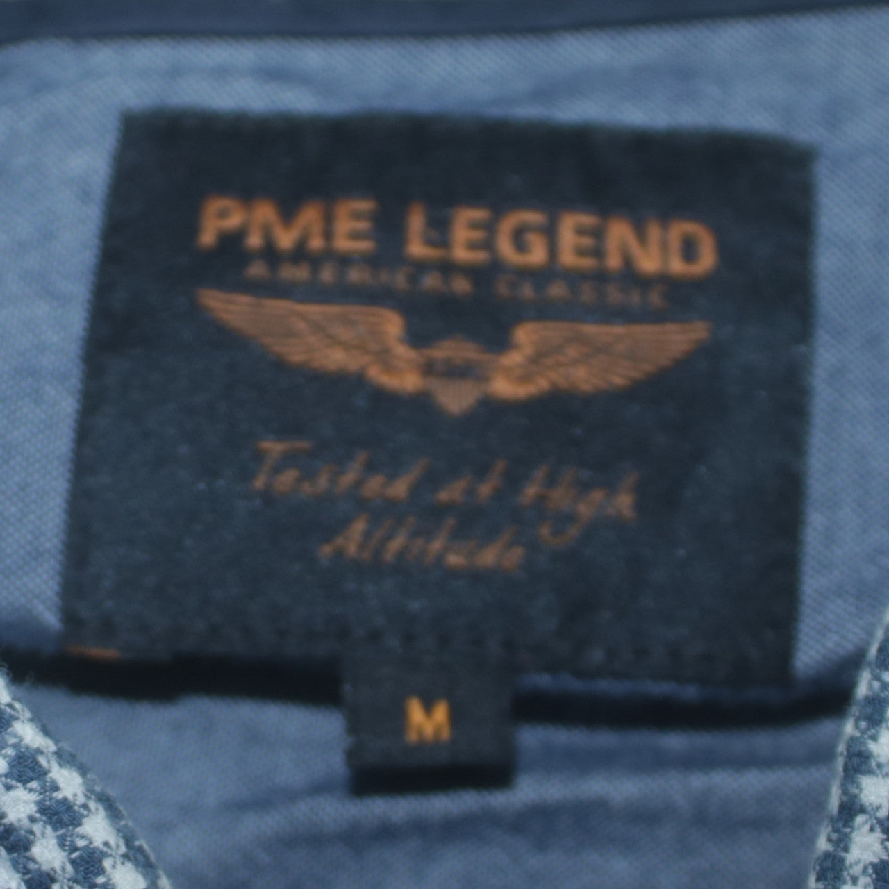 PME Legend Men's Blue Check Long Sleeve Button-Up Shirt M