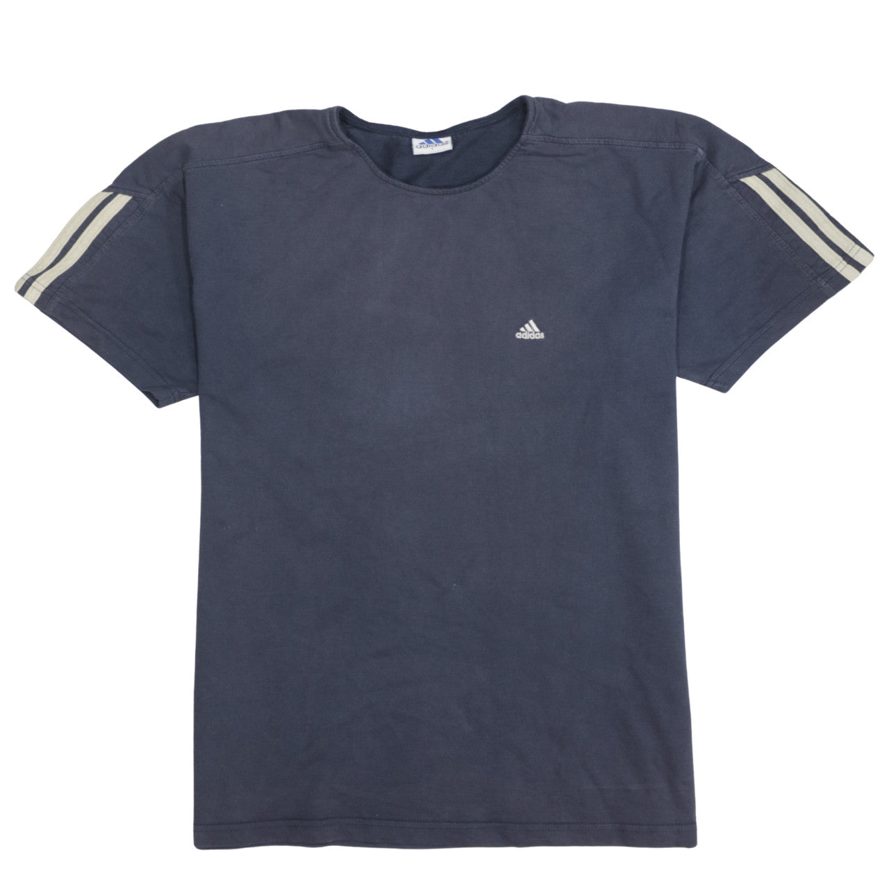 Adidas Men's Blue Cotton Short Sleeve Sports T-Shirt L